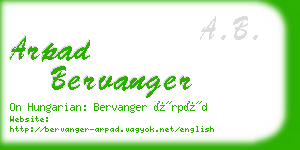 arpad bervanger business card